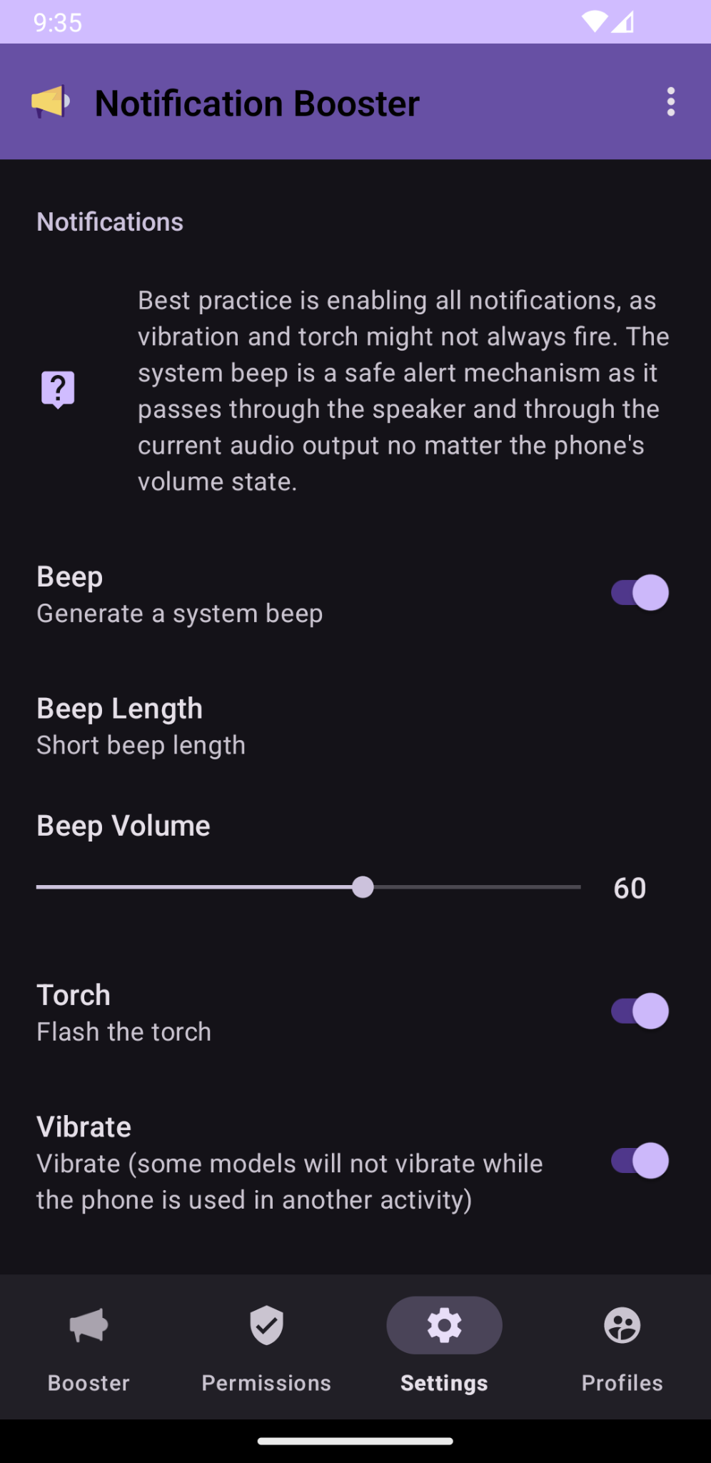 App Settings Screen
